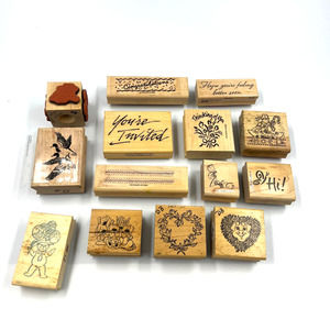 Vintage Lot Rubber Stamps Paper Crafts 14 Pieces Junk Journaling
